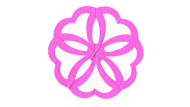 結び桜（むすびさくら）の家紋切り紙